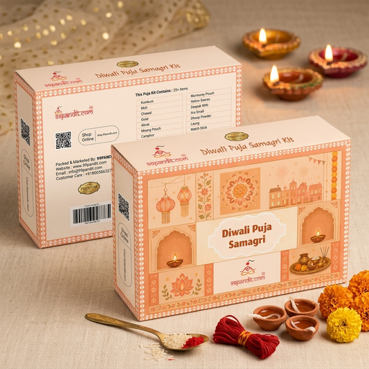 Sacred Diwali Puja Samagri Kit for Lakshmi Pujan with Pujan Vidhi