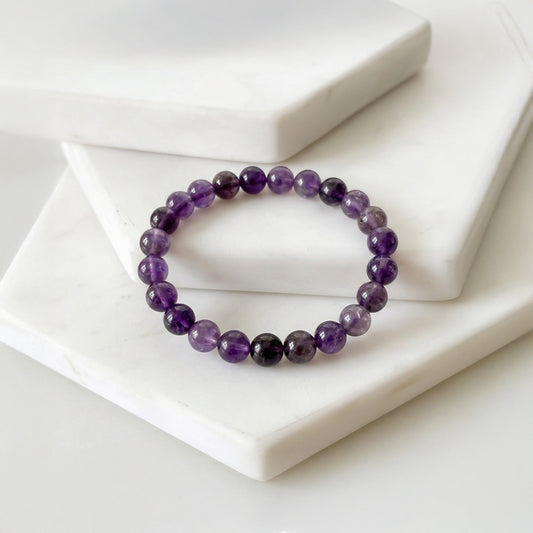 Natural Amethyst Bracelet for Calm, Focus & Stress Relief (Lab Certified)