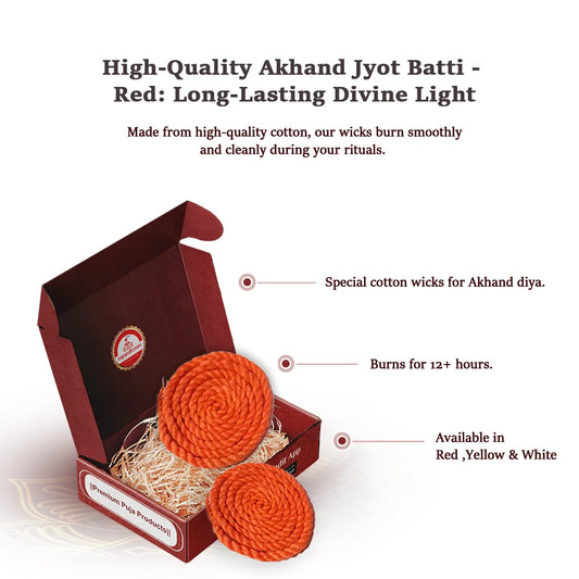 High-Quality Akhand Jyot Batti - Red: Long-Lasting Divine Light