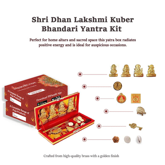 Shree Dhan Laxmi Kuber Bhandari Yantra: Sarv Samriddhi Yantra (Golden)
