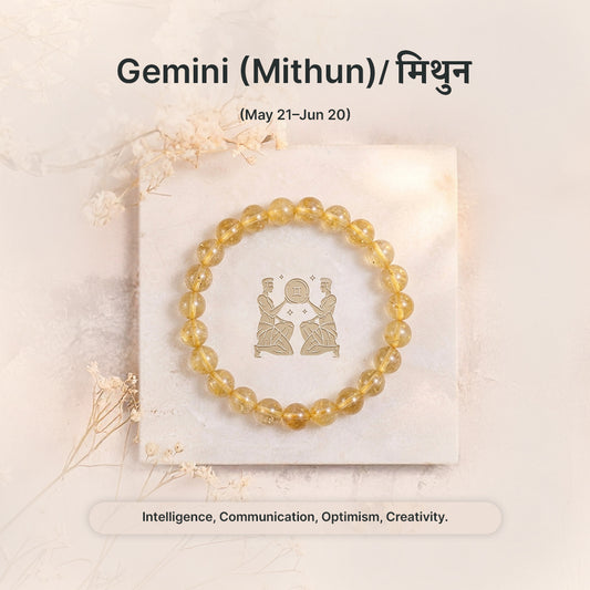 Zodiac Gemini Natural Citrine Bracelet