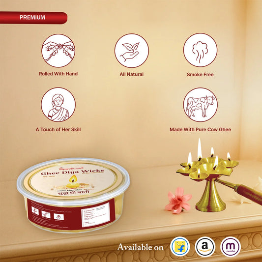 Pure Ghee Diya Batti: Premium Ghee Batti for Home Mandir