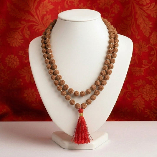 Natural Rudraksha String Mala 5 Face 6 mm (Lab Certified)