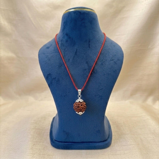 Natural 4 Mukhi Rudraksha Pendant (Lab Certified)