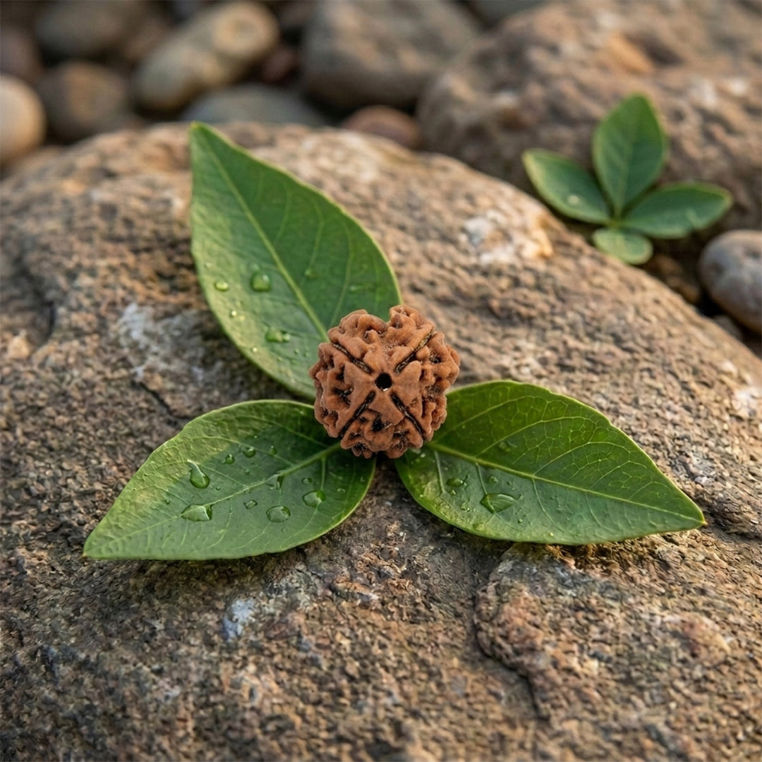 Natural 4 Mukhi Rudraksha Pendant (Lab Certified)