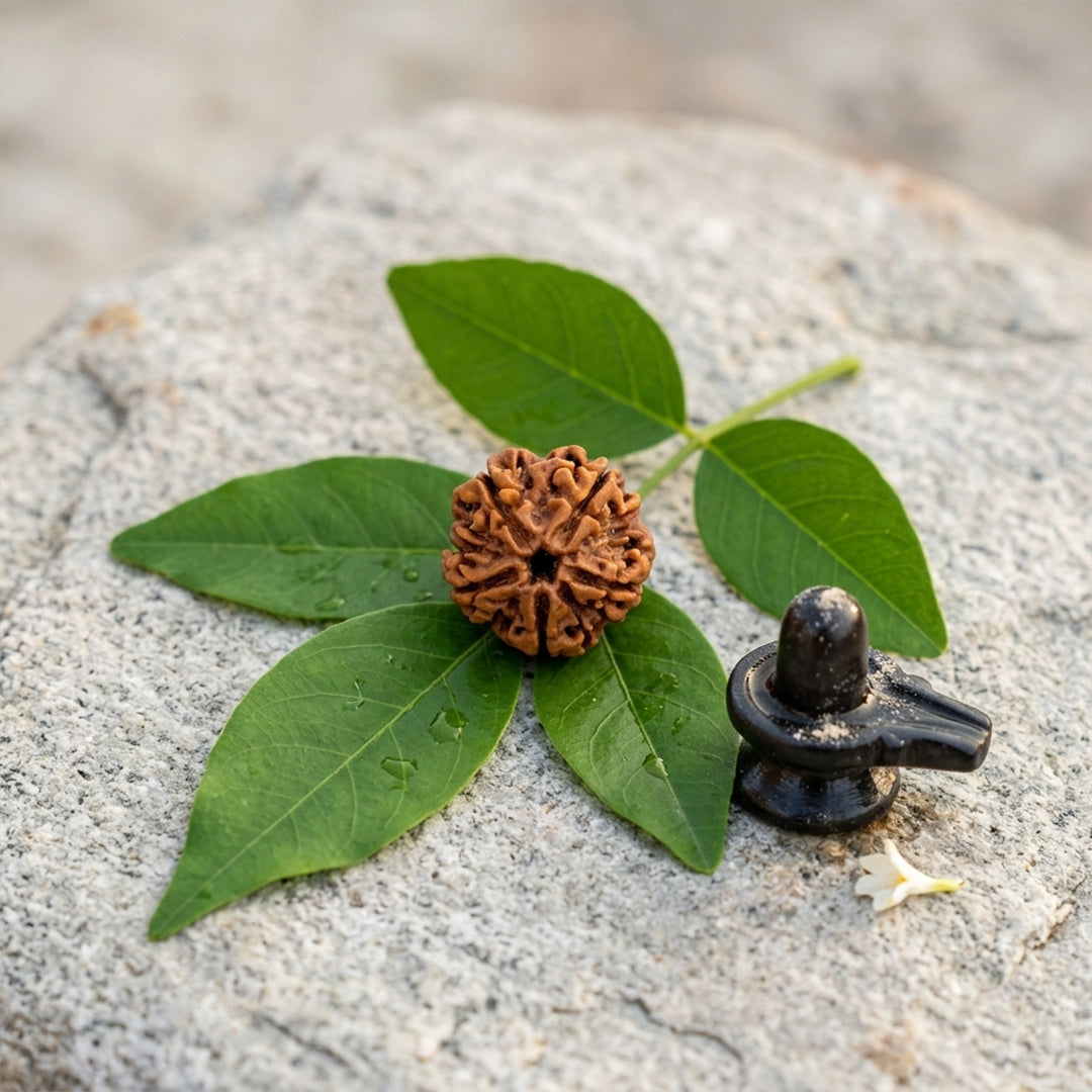 Natural 5 Mukhi Rudraksha Pendant (Lab Certified)
