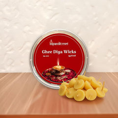 Pure Cow Ghee Diya Wicks (100 Pieces) – Ready-to-Use Puja Batti | 99Pandit