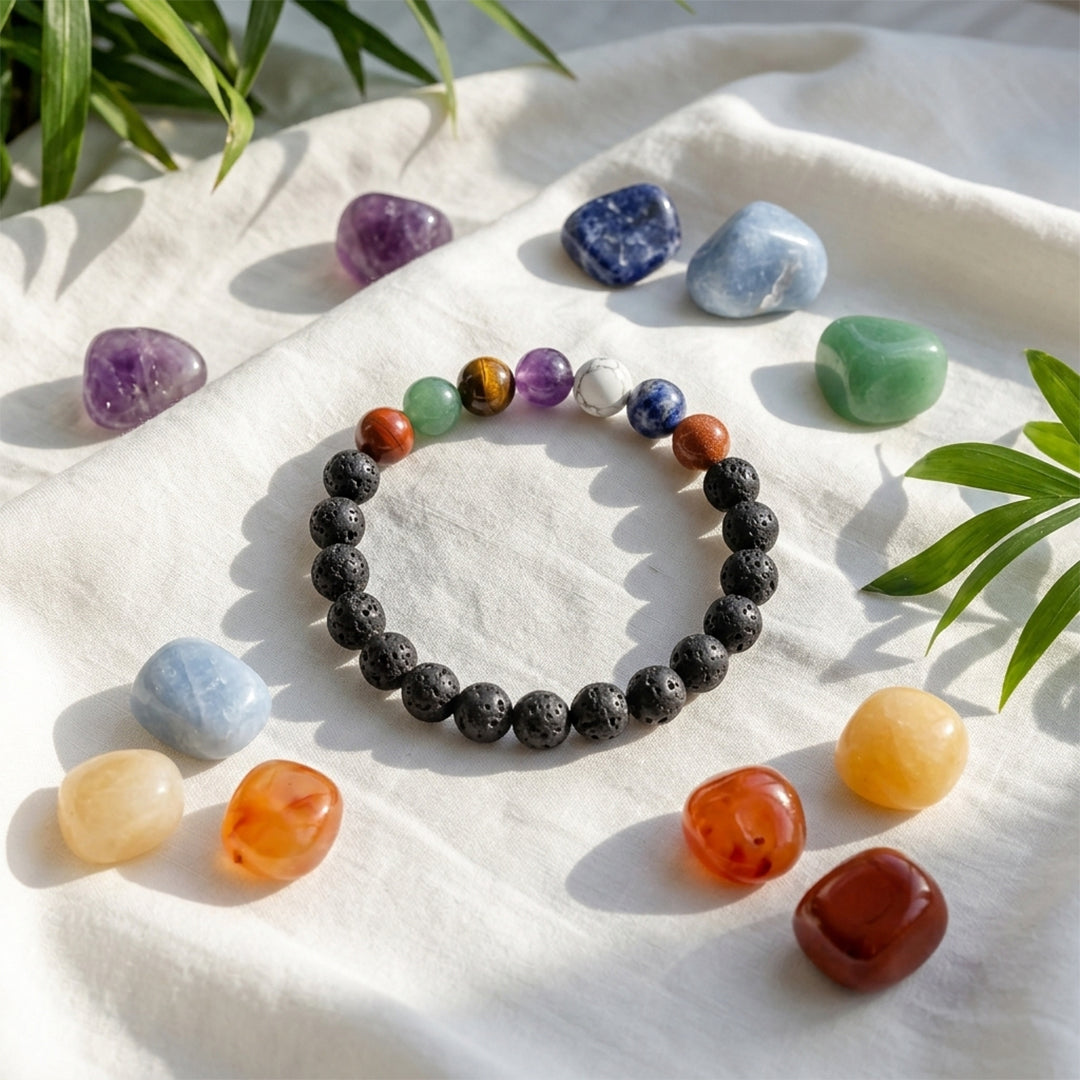 Zodiac Aquarius 7 Chakra Bracelet