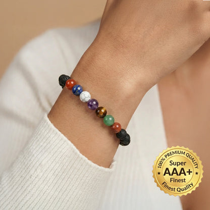 Zodiac Aquarius 7 Chakra Bracelet