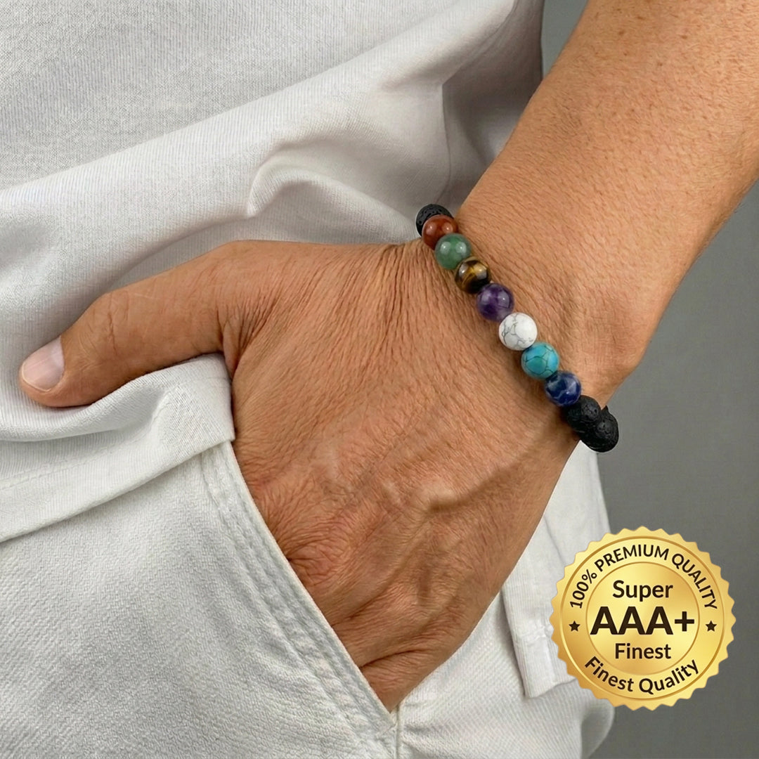 Zodiac Aquarius 7 Chakra Bracelet