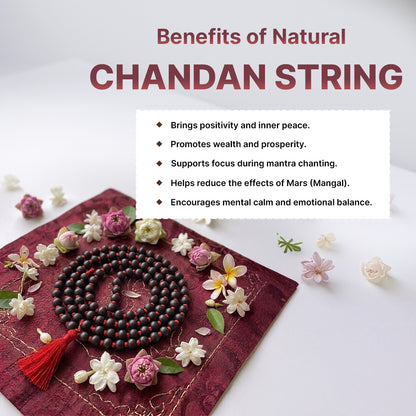 Natural Chandan String Mala (Lab Certified)