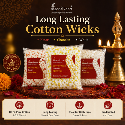 High Quality Cotton Wicks - Kesar for Daily Puja