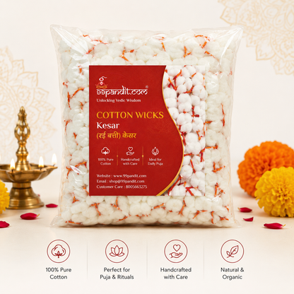 High Quality Cotton Wicks - Kesar for Daily Puja