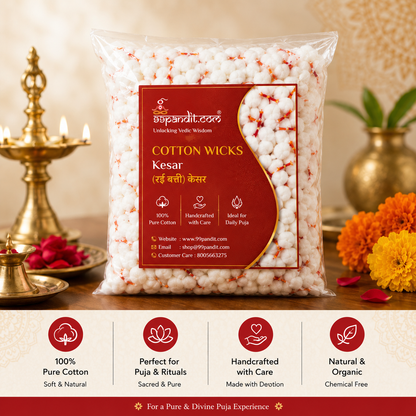 High Quality Cotton Wicks - Kesar for Daily Puja