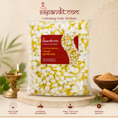 Long Lasting Cotton Wicks - Chandan for Diyas (1100 Pieces)