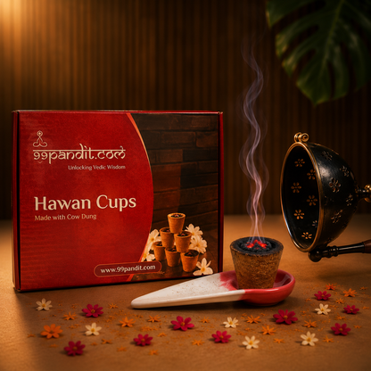 Natural Cow Dung Hawan Cups for Puja – Fragrance Sambrani
