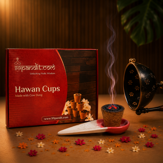 Natural Cow Dung Hawan Cups for Puja – Fragrance Sambrani