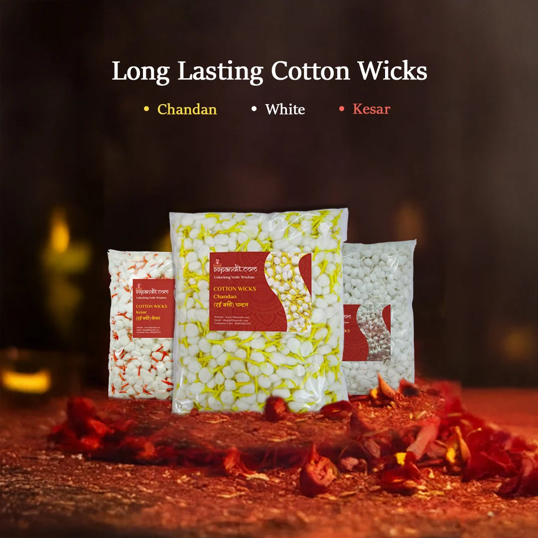 Long Lasting Cotton Wicks - Chandan for Diyas (1100 Pieces)