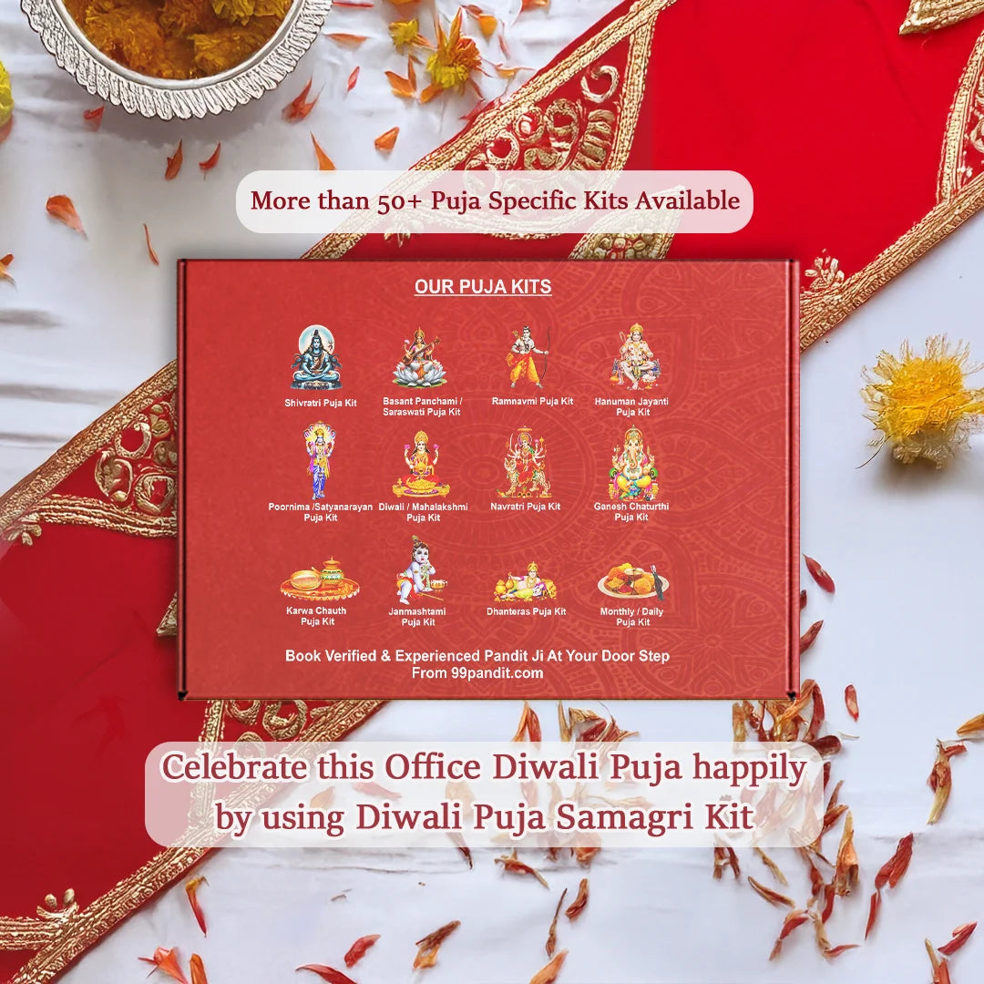 Sacred Diwali Puja Samagri Kit for Lakshmi Pujan with Pujan Vidhi