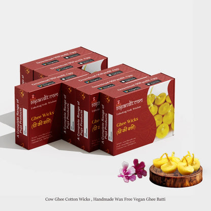 Premium Quality Ghee Diya Wicks for Traditional Rituals (50 Pieces)