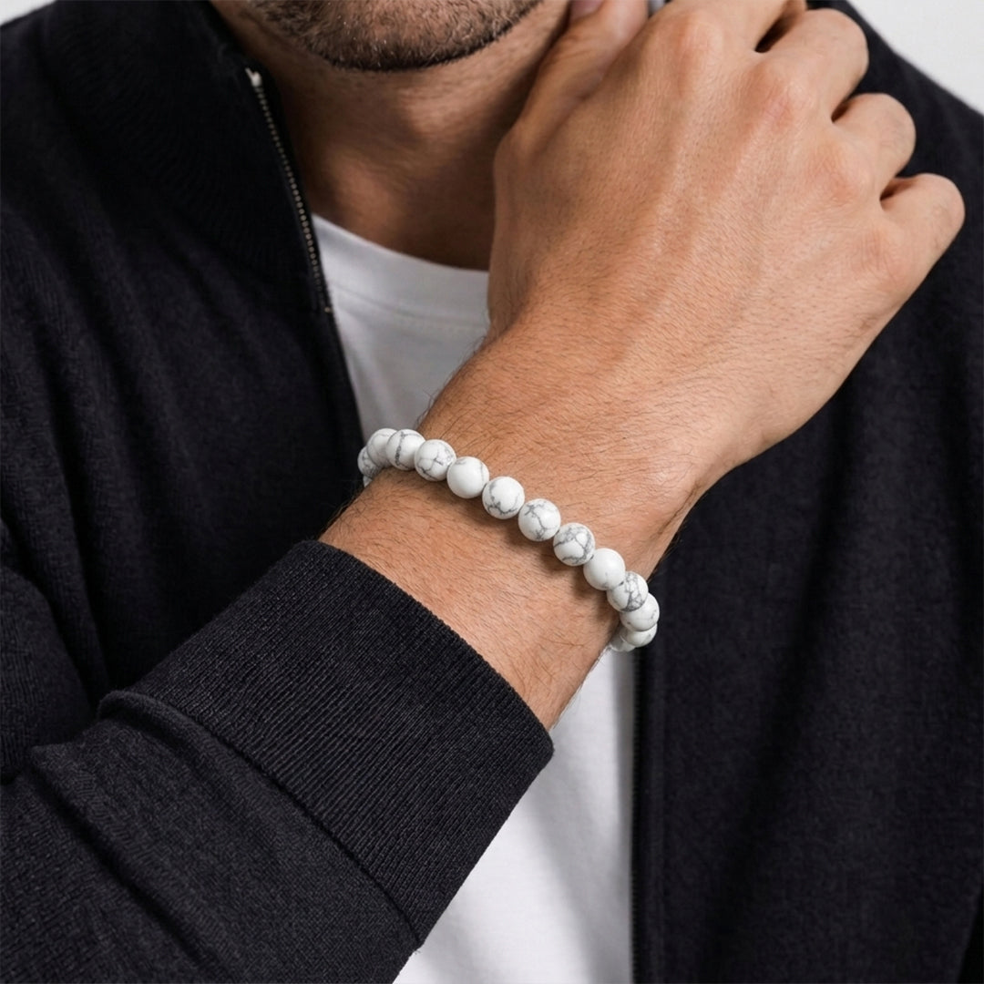 Zodiac Cancer Natural Howlite Bracelet