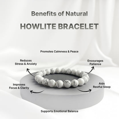 Zodiac Cancer Natural Howlite Bracelet