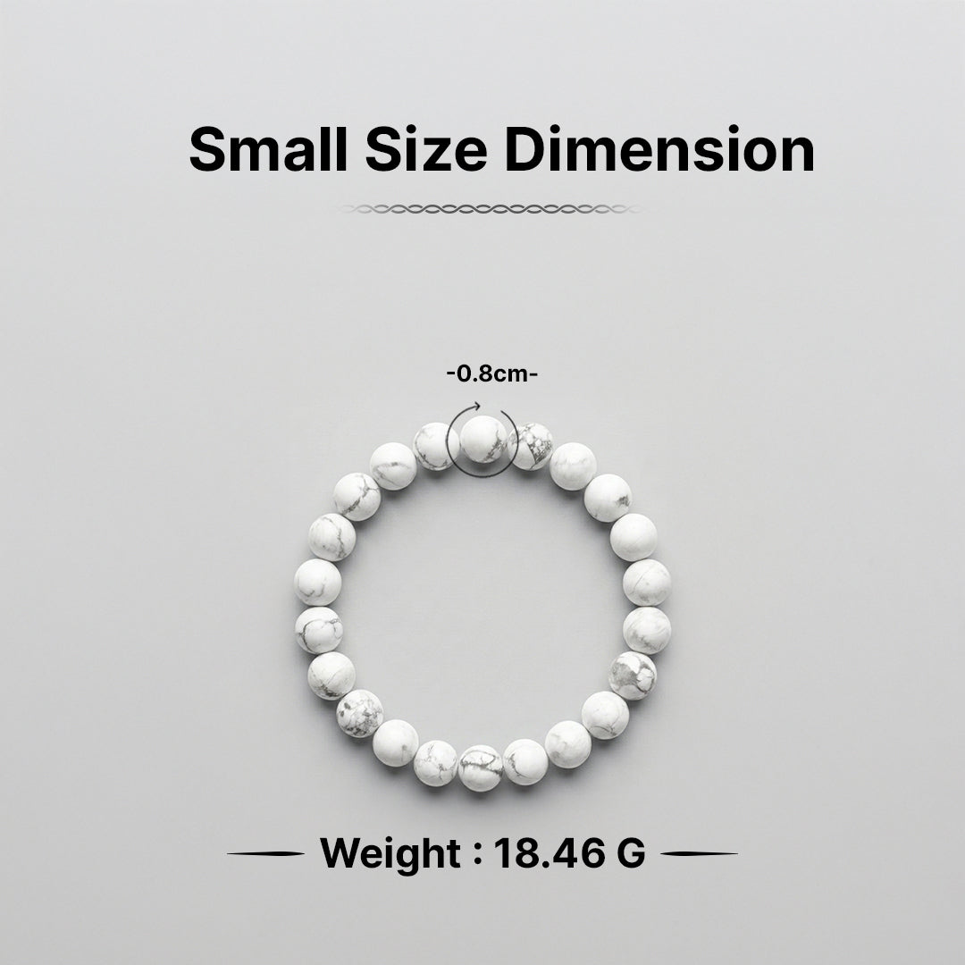 Natural Howlite Bracelet for Calm, Sleep & Stress Relief (Lab Certified)