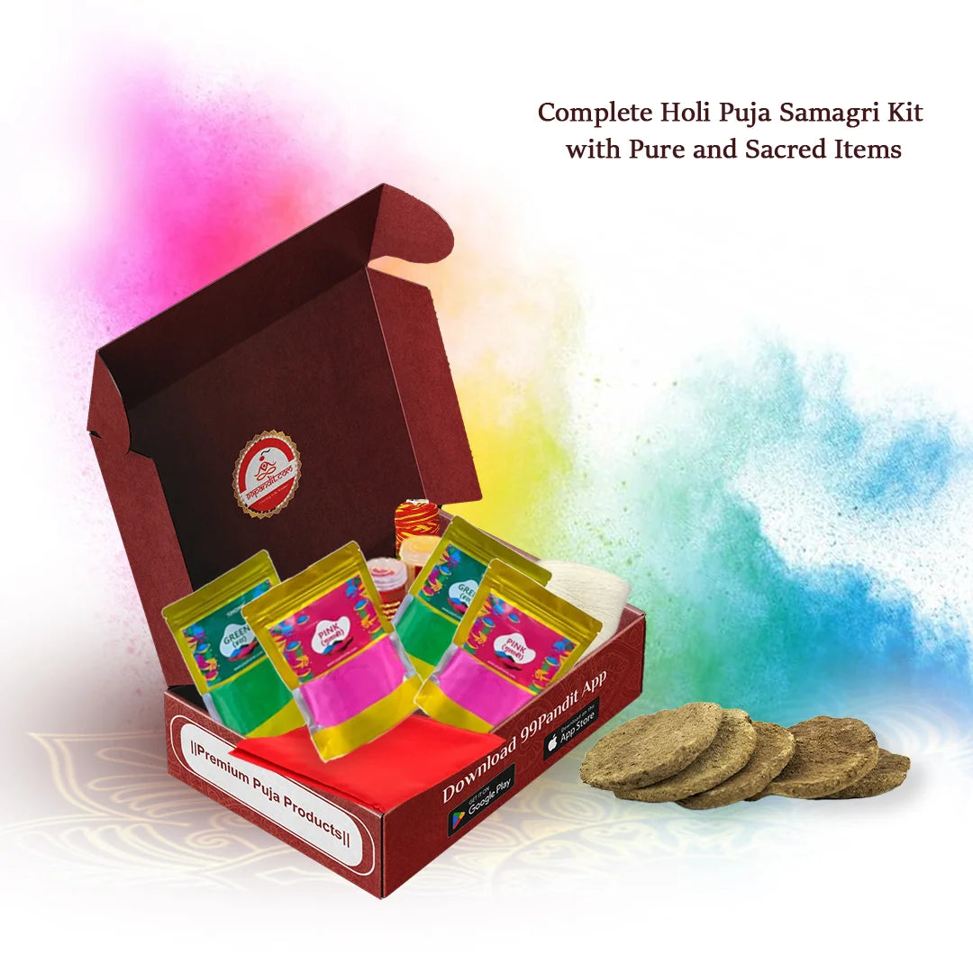 Complete Holi Puja Samagri Kit with Pure and Sacred Items