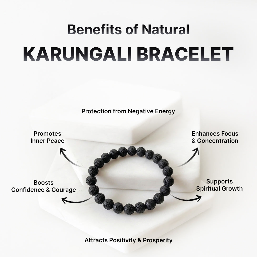 Natural Karungali Bracelet for Protection, Success & Positive Energy (Lab Certified)