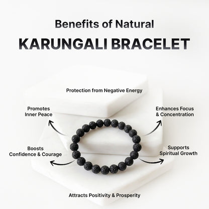 Natural Karungali Bracelet for Protection, Success & Positive Energy (Lab Certified)