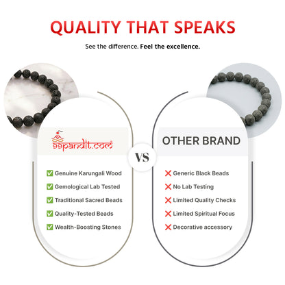 Natural Karungali Bracelet for Protection, Success & Positive Energy (Lab Certified)