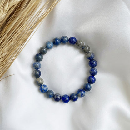 Natural Lapis Lazuli Bracelet for Wisdom, Expression & Mental Clarity (Lab Certified)