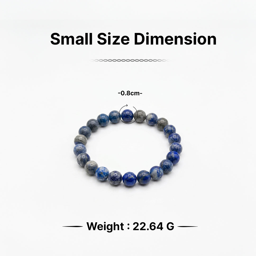 Natural Lapis Lazuli Bracelet for Wisdom, Expression & Mental Clarity (Lab Certified)