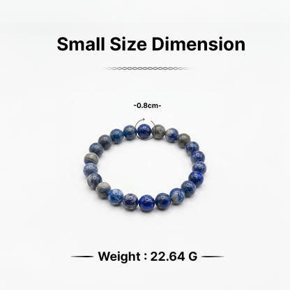 Natural Lapis Lazuli Bracelet for Wisdom, Expression & Mental Clarity (Lab Certified)