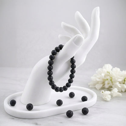 Natural Lava Stone Bracelet for Grounding, Strength & Anxiety Relief (Lab Certified)