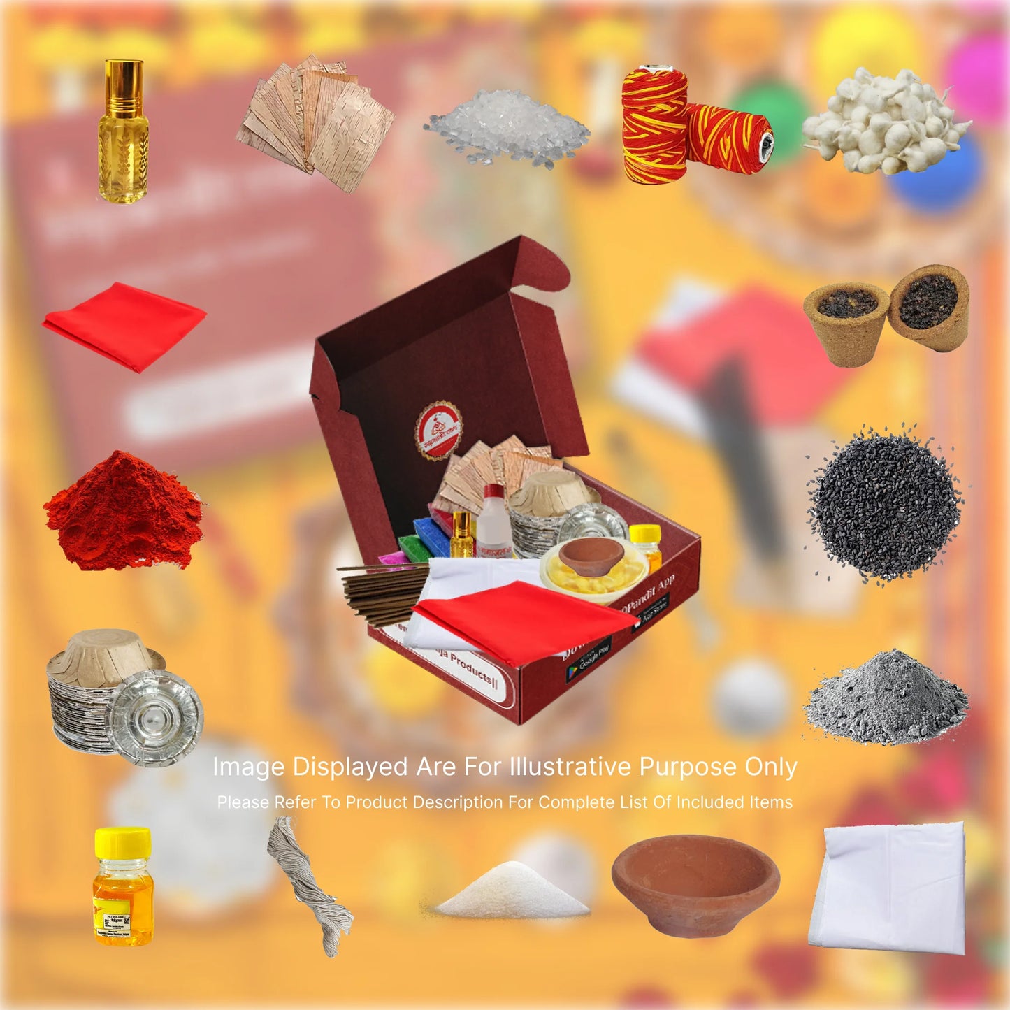 Laghu Rudrabhishek Puja Samagri Kit: Authentic Items for Worship