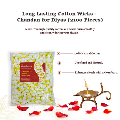 Long Lasting Cotton Wicks - Chandan for Diyas (2100 Pieces)