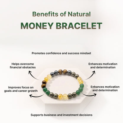 Natural Money Bracelet for Wealth & Success (Lab Certified)