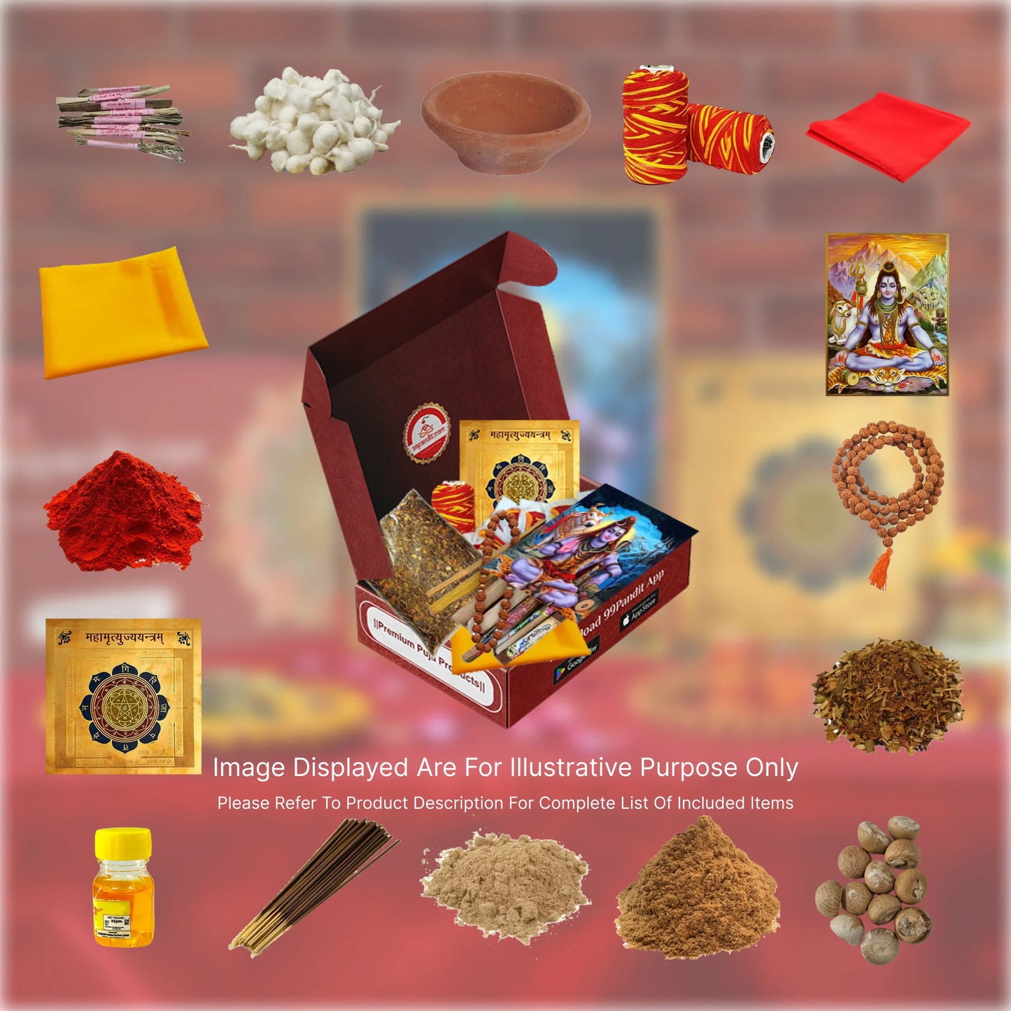 Mahamrityunjay Path Puja Samagri Kit: High Quality Samagri Items