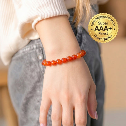 Natural Red Agate Bracelet for Courage, Protection & Energy (Lab Certified)