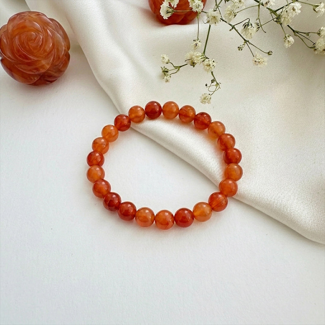 Natural Red Agate Bracelet for Courage, Protection & Energy (Lab Certified)