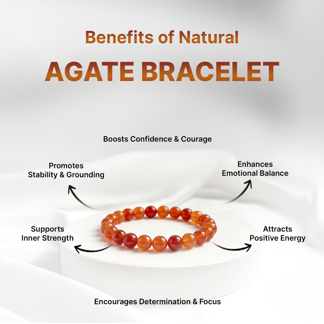 Natural Red Agate Bracelet for Courage, Protection & Energy (Lab Certified)