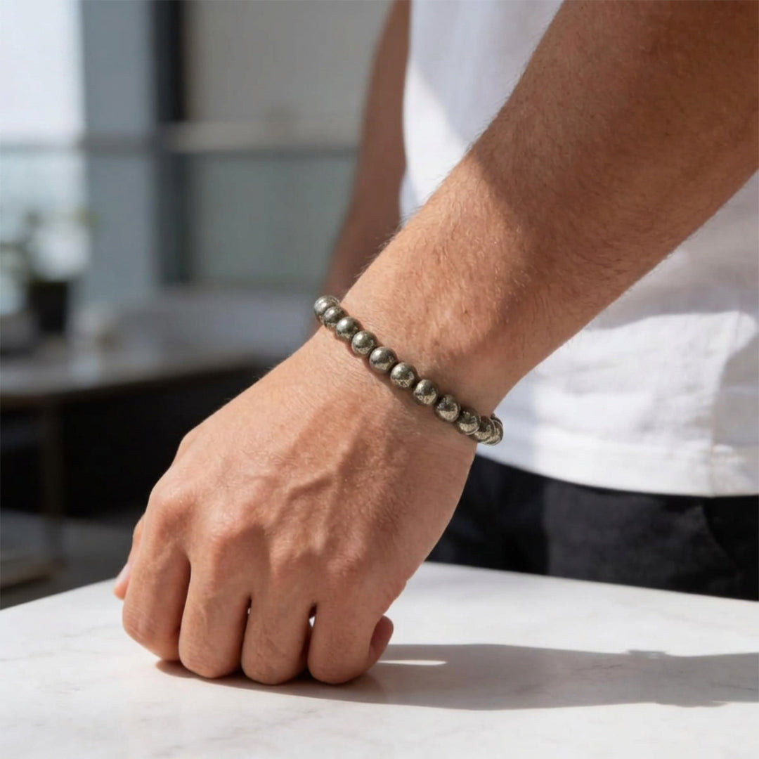 Natural Pyrite Bracelet for Wealth, Success & Prosperity (Lab Certified)