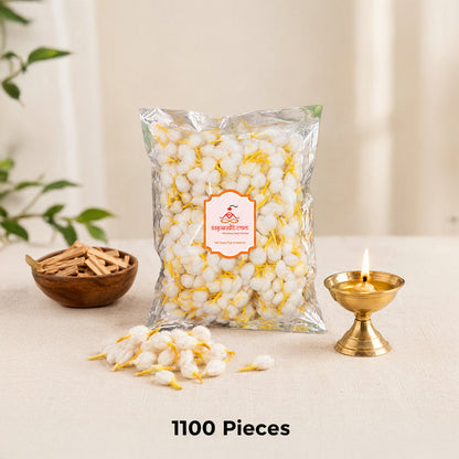 Long Lasting Cotton Wicks - Chandan for Diyas (1100 Pieces)