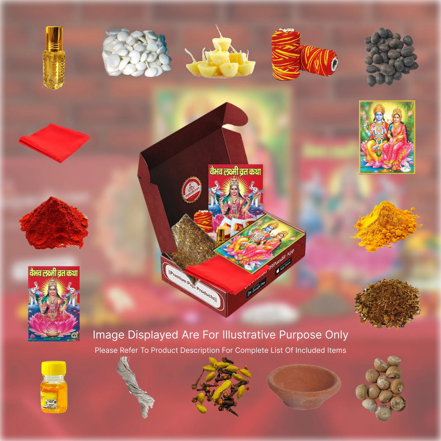 Traditional Purnima Puja Samagri Kit: Full Moon Ritual Kit