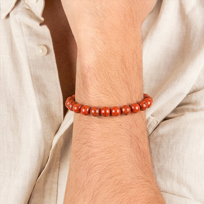 Natural Red Jasper Bracelet for Courage, Grounding & Emotional Balance (Lab Certified)