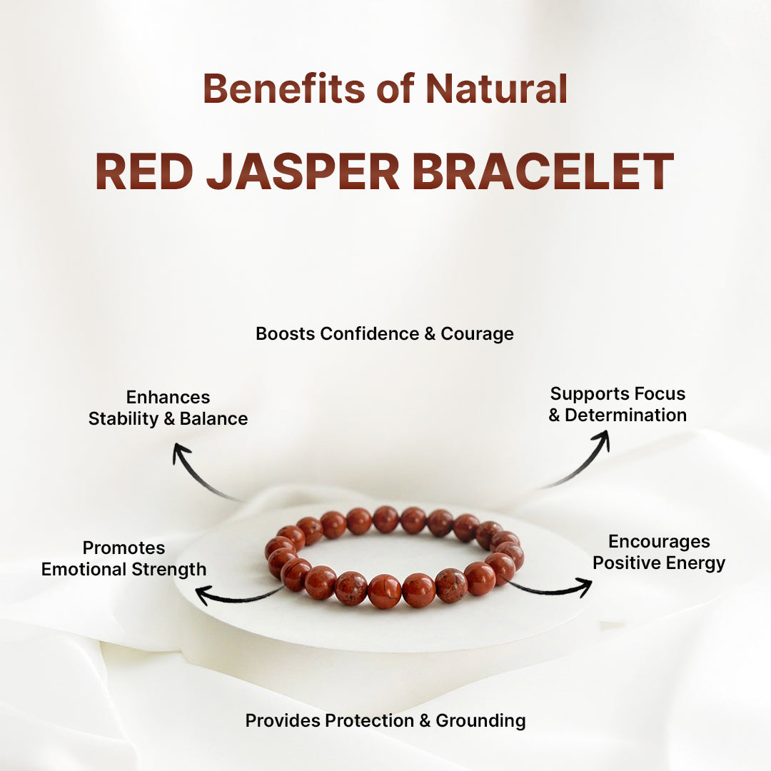 Natural Red Jasper Bracelet for Courage, Grounding & Emotional Balance (Lab Certified)