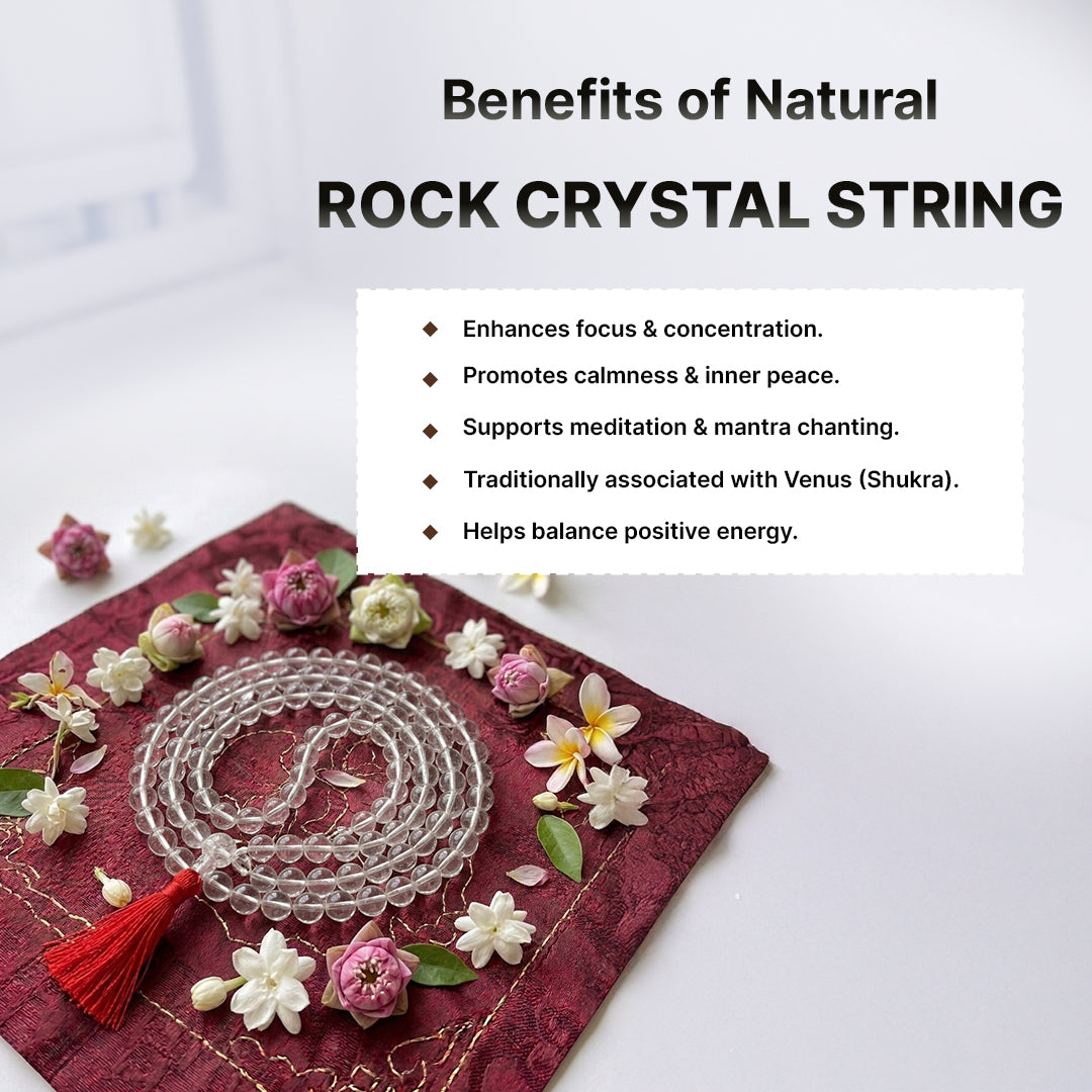 Natural Rock Crystal String (Lab Certified)
