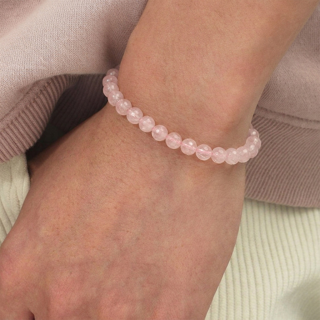 Zodiac Taurus Natural Rose Quartz Bracelet