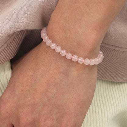 Zodiac Taurus Natural Rose Quartz Bracelet